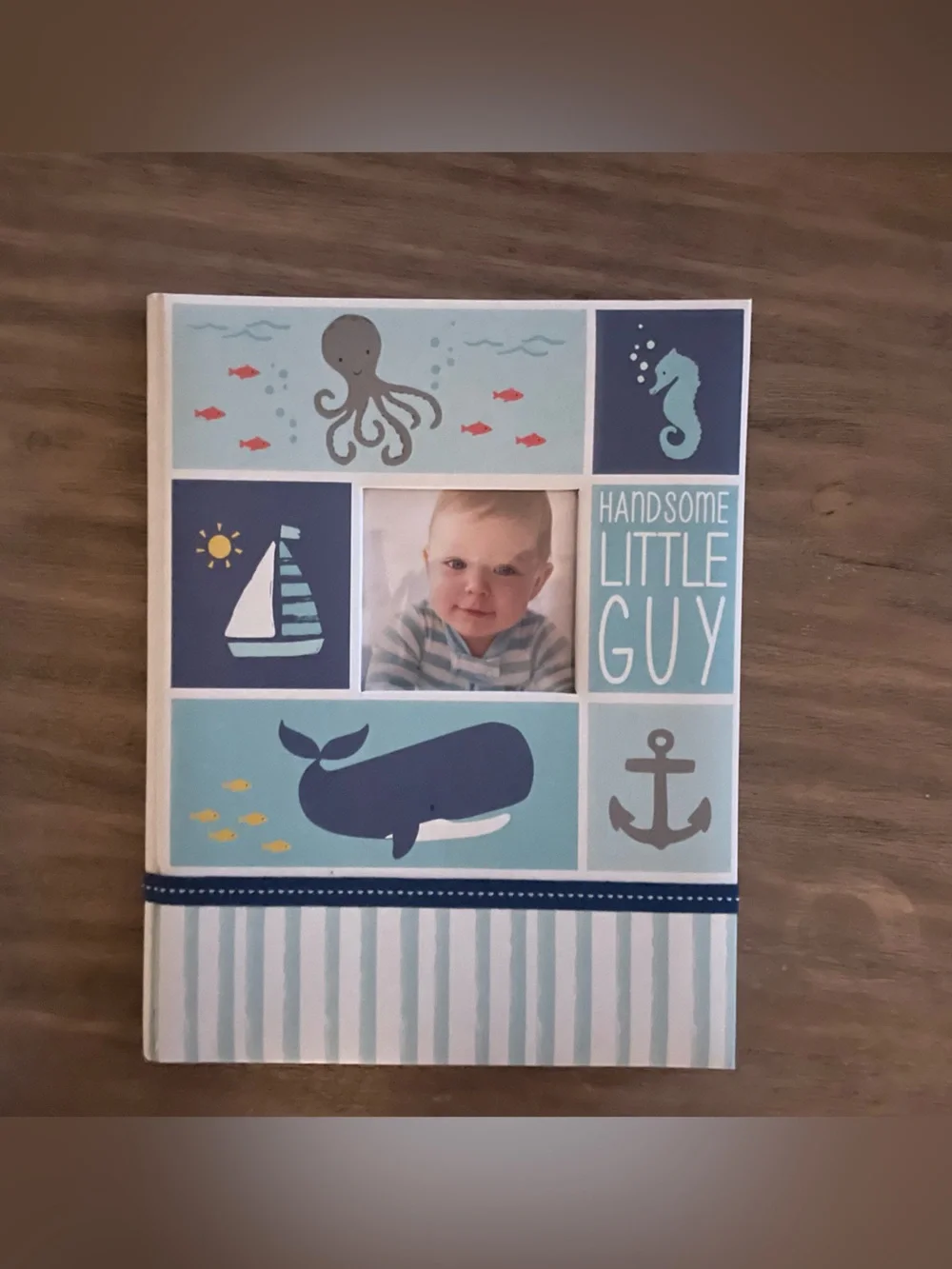 Blue Nautical First Baby Memory Book